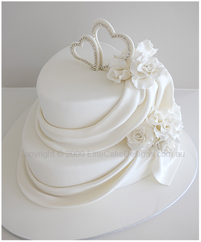 Wedding cake with hearts